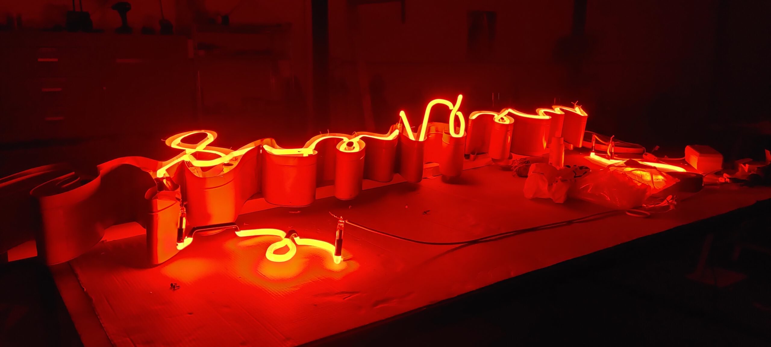 Neonletters profiel 2 in het rood